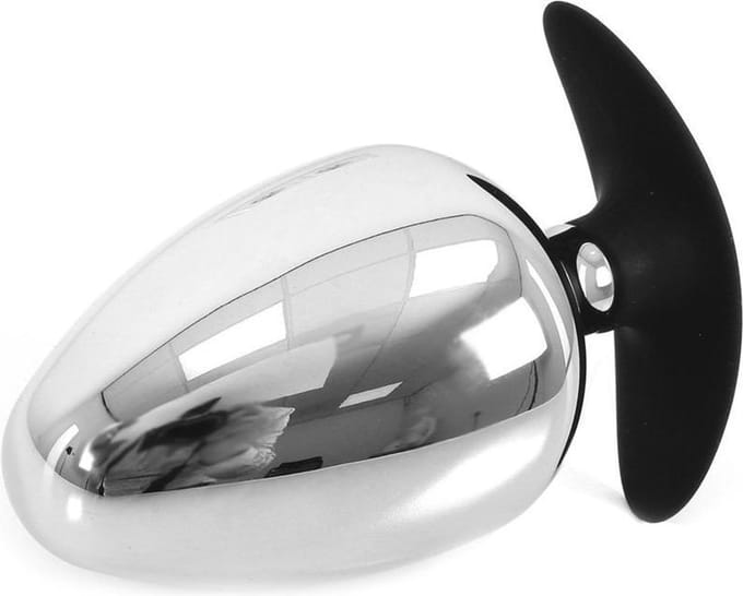 Kiotos - Big Ass RVS Buttplug S 70 mm x 12 cm Met Siliconen voet/handvat