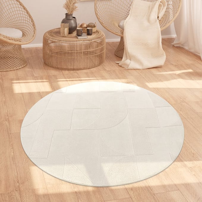 Flycarpets Laagpolig Japandi Vloerkleed Tokyo - Creme