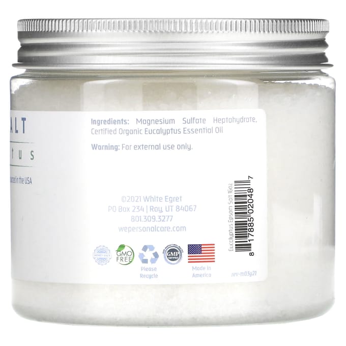 Epsomzout, Eucalyptus, 454G(16oz) white