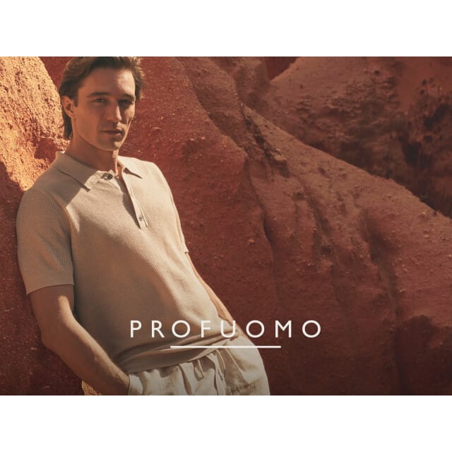 Beige poloshirt Profuomo met structuur