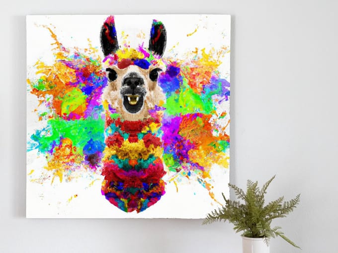 Its lama time | It's lama time | Kunst - centimeter op | Foto op | Its lama time | It's lama time | Kunst - centimeter op | Foto op | Forex | 75 × 75 cm