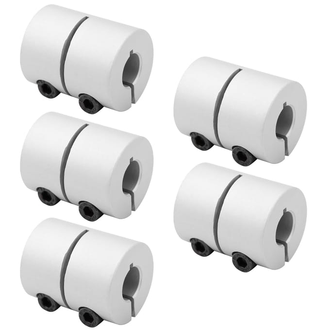 5 stuks Schachtkoppeling Koppeling Aluminiumlegering Connector voor 3D-printer Servo Stappenmotor gray