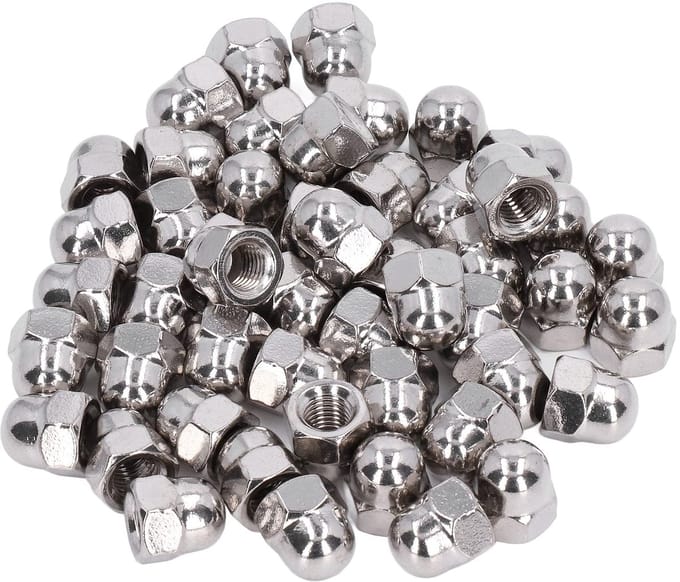 50 Stks Rvs Acorn Cap Moer, Hex Dome Cap Assortiment Kit M3 M4 M5 M6 M8 M10 M12(M4)