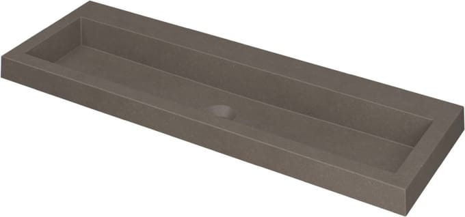 INK Dock wastafel quartz zonder kraangat 120x6x40cm, quartz beton