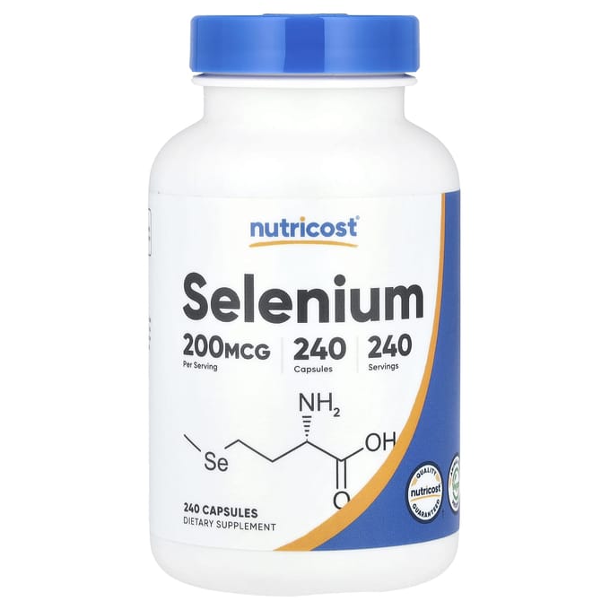 Nutricost, Sélénium, 200 mcg, 240 capsules