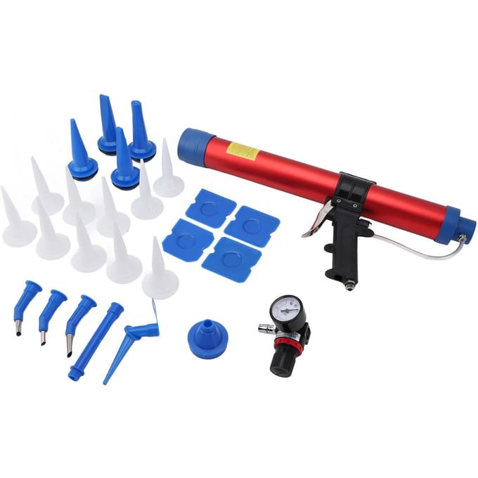 Appareil de calfeutrage pneumatique 600 ml, ensemble de grattoirs et buses G1/4, outils de jointure pour la construction de maisons blue