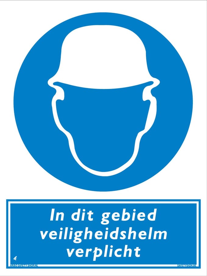 Veiligheidshelm verplicht bord - Forex - 30 x 40 cm