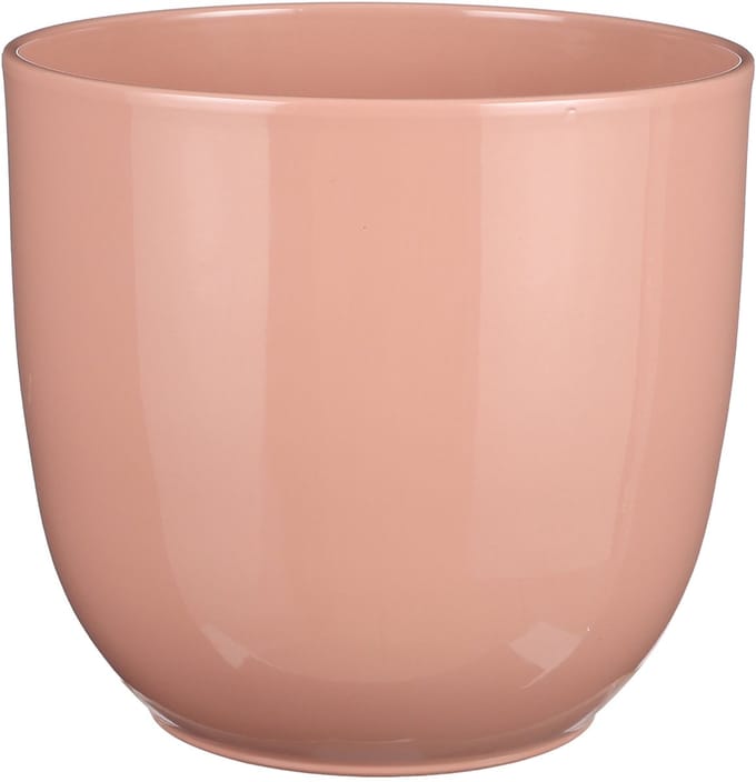 Mica Decorations Plantenpot/bloempot Tusca - Lichtroze - keramiek - glans - D28/H25 cm