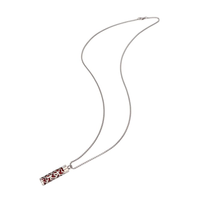 Collier cylindre à la mode, petit pendentif cylindre creux, collier diffuseur d'arôme en acier inoxydable white