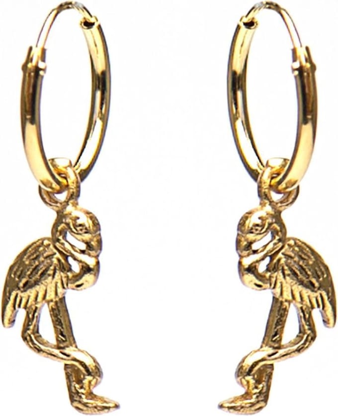 Karma Hoops Flamingo Goldplated Oorstekers  - Goud