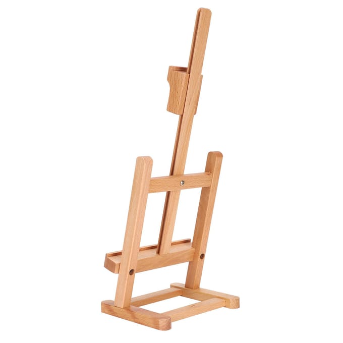 Chevalet de Table Petit Artiste Réglable Hêtre Bureau Peinture Présentoir Support HJ‑6B beige