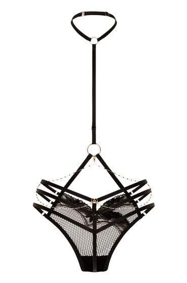 Hunkemöller Dames Lingerie String Belladonna - Zwart - maat XL