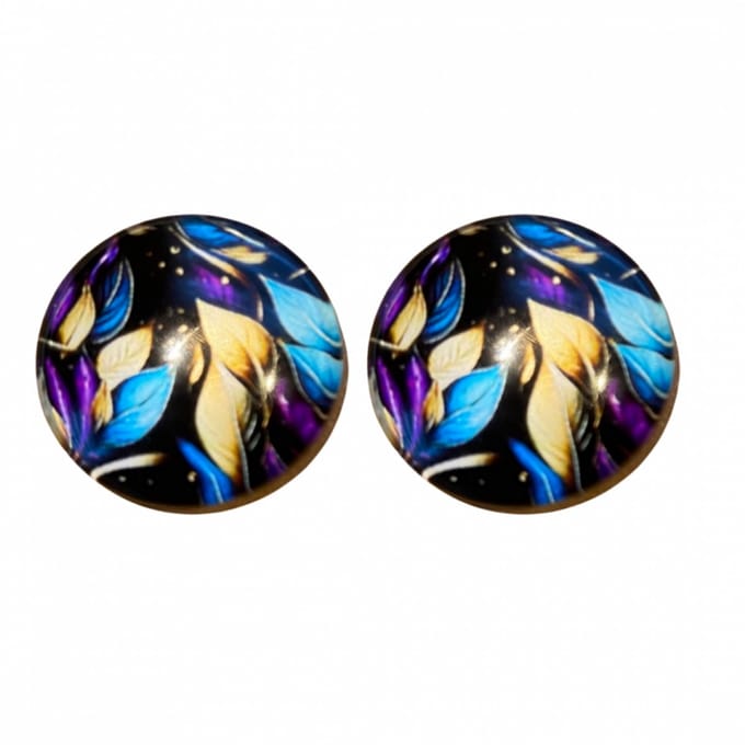 Clip oorbellen blauw Debbie 2 cm