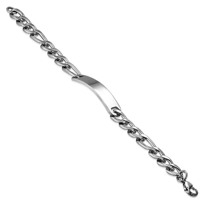 Amanto Armband Even - 316L Staal - Naamplaatje - Graveer - 50x10mm - 21cm