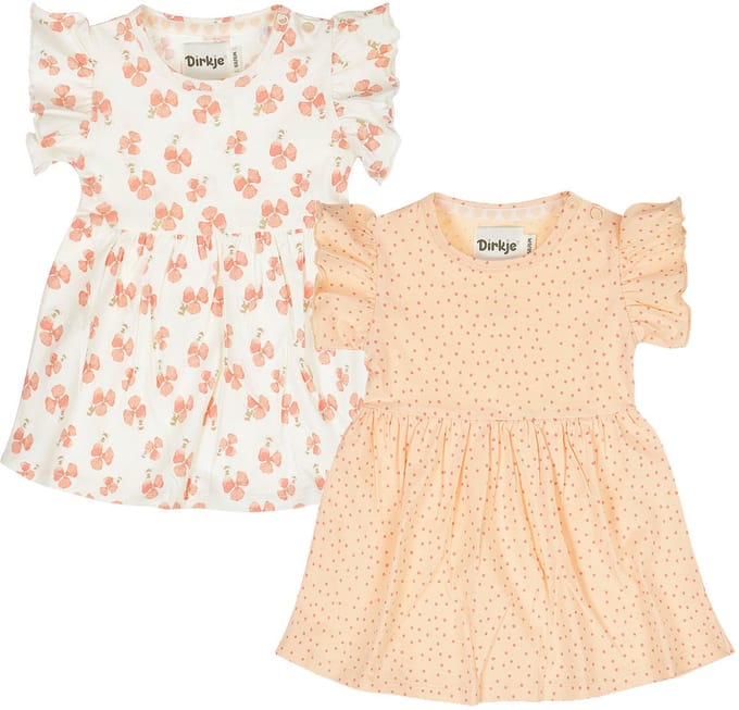 Dirkje Meisjes 2-Pack Jurk - Peach