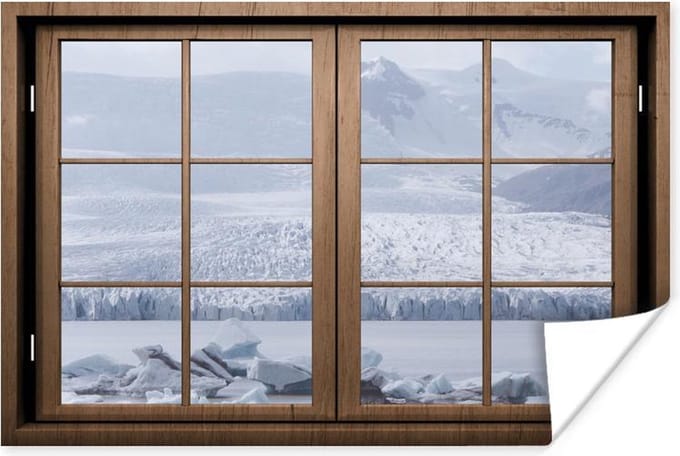 Poster Doorkijk - Mist - Sneeuw - 180x120 cm XXL