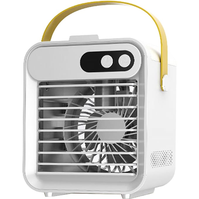 Airconditionerventilator met telefoonhouder Spiegelkoeling Luchtkoeler Luchtbevochtiger 180 ml Ruimtekoeler 3 wit