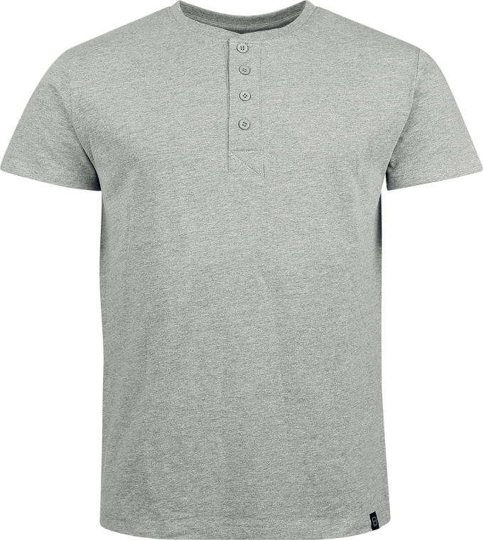 R.E.D. Rock-Engineered Design Witte/grijze basic T-shirts met knoopsluiting - Heren - S