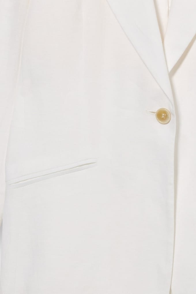 Brooks Brothers Jacket Linen White Größe: M | Blazer Outlet | Damen | Weiß