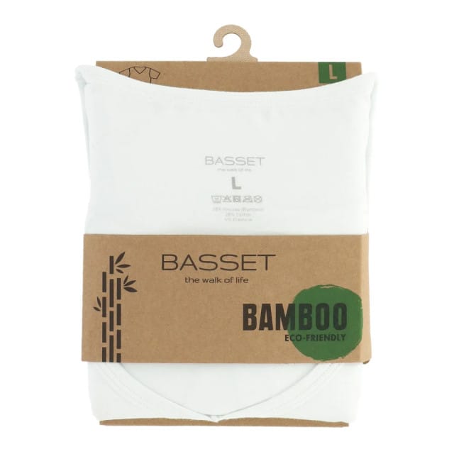Basset Dames/Heren Bamboe T Shirt V Hals Wit