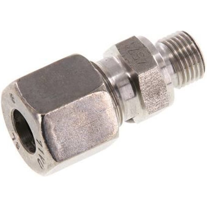 G 1/8'' Buitendraad x 8L RVS Rechte Snijring Koppeling 315 Bar DIN 2353