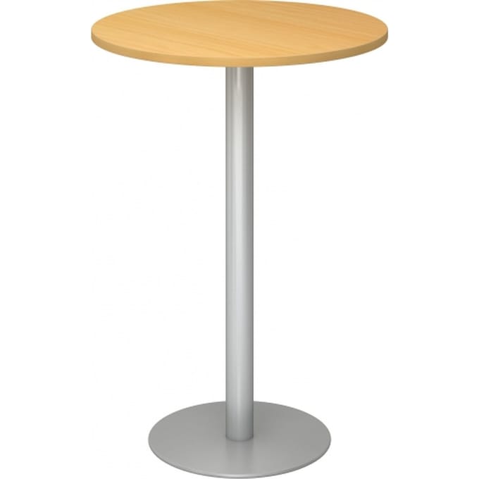 BISTRO H80R S - Systeem conferentietafel Beuken Zilver Ø 80