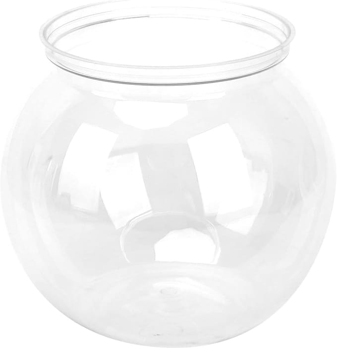 Allecto Plus - Mini Aquarium Clear Plastic Fish Bowl met 360° View - Decoratieve Aquarium (Mini)