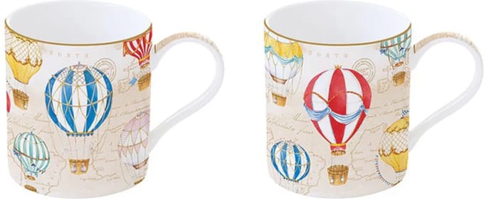 EASY LIFE -SET VAN TWEE MOKKEN MET OOR - LUCHTBALLON PRINT - 350 ML