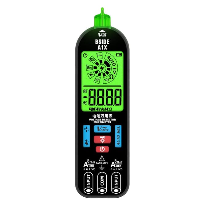 BSIDE Draagbare digitale multimeter Elektrische testpen Professionele spanningsweerstanddiodetester no storage bag zwart