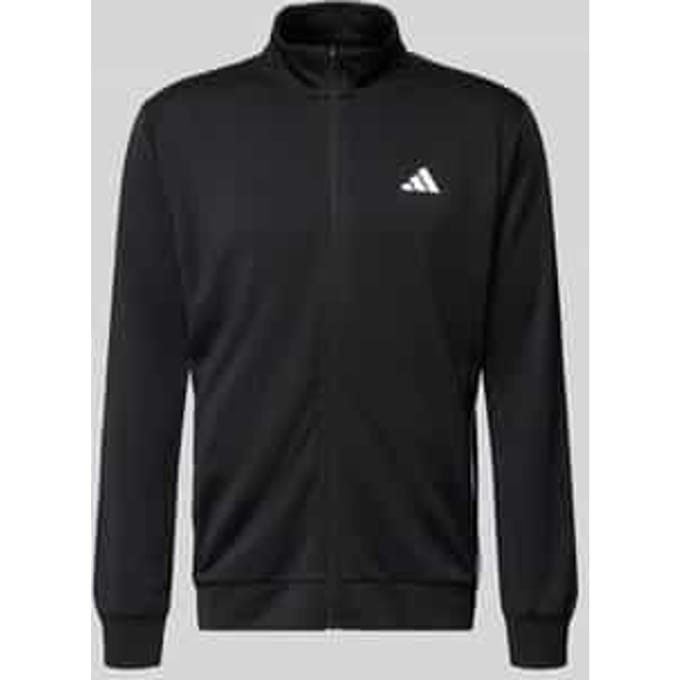 Adidas Workout Essentials All-set 3 Stripes Knit Sweatshirt Met Rits Zwart S Man