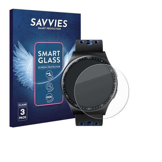 3 Stuks Savvies Screenprotector - geschikt voor Reebok Pulse Smartwatch - beschermfolie glas transparant