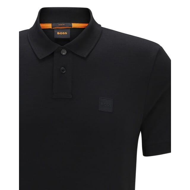 BOSS Orange Passenger Heren Stretch-Katoen Slim-Fit Polo met Logo Patch NOS