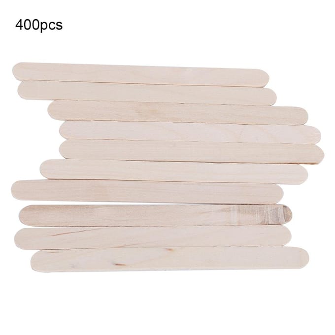 Lot de 400 bâtonnets de glace en bois pour loisirs créatifs et loisirs créatifs white