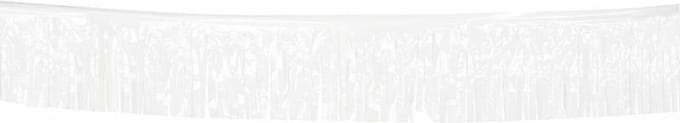 Slinger met witte franjes 10 meter - Feestdecoratievoorwerp