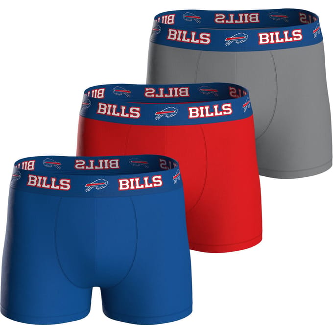 NFL Buffalo Bills 3-Pack 95% Cotton | Blue/Red/Grey Size M voor Sport Fanzone