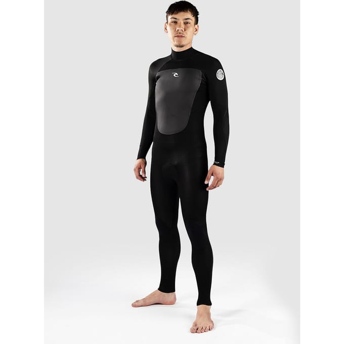 Rip Curl Heren Omega 3/2mm Rug Ritssluiting Wetsuit - Blac