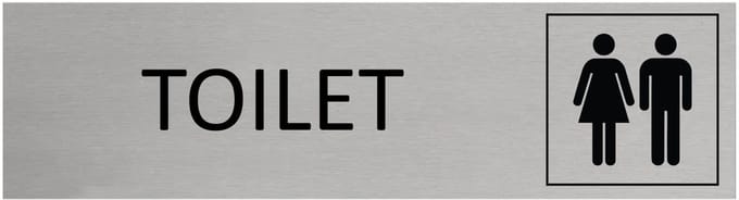 CombiCraft Aluminium deurbordje Toilet 165x45mm - per stuk