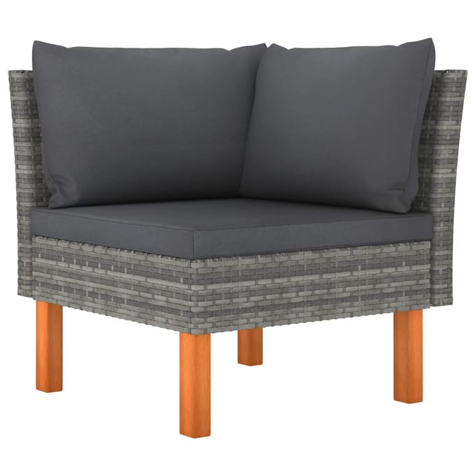 vidaXL - Hoekbanken - 2 - st - poly - rattan - en - massief - eucalyptushout