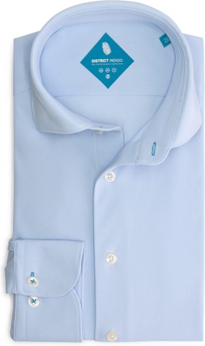 District Indigo Overhemd Pique Performance Licht Blauw (7.31.025.780 - 017)