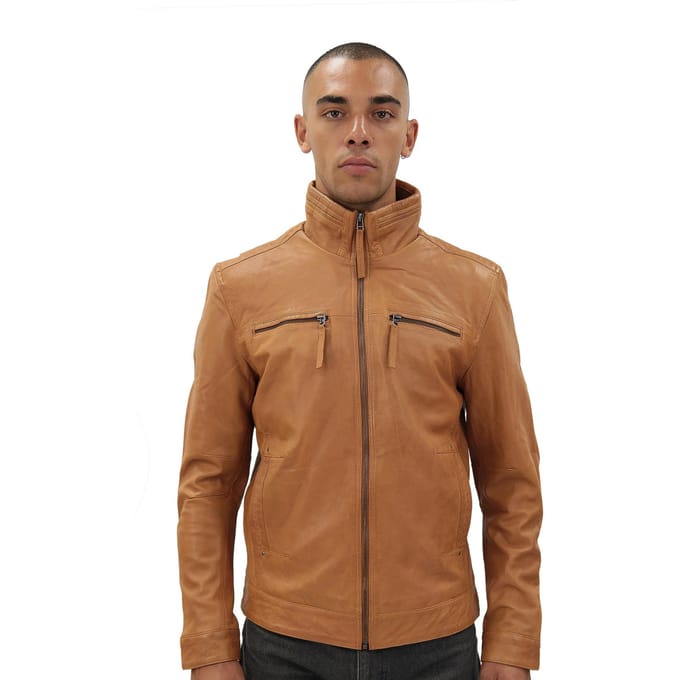Heren klassiek leren bikerjack-Caracas