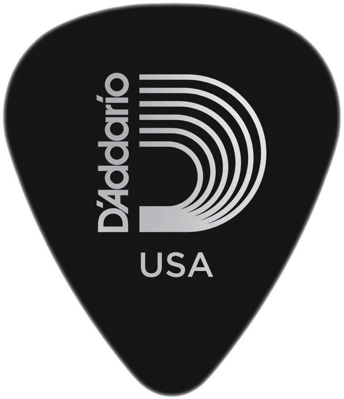 D'Addario 1CBK6-10 black celluloid plectra 10 pack heavy
