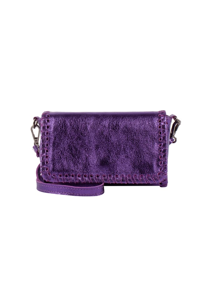IZIA Handtas van metallic leer Dames violet