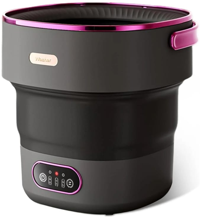 QJ Supply - draagbare wasmachine - mini wasmachine - compacte wasmachine - Kleine wasmachine - Opvouwbare wasmachine - zwart