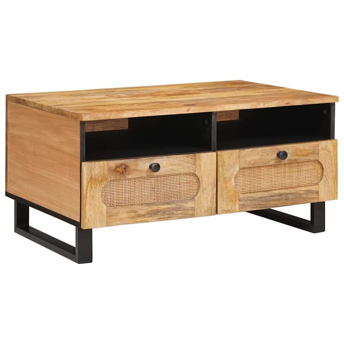vidaXL - Salontafel - Artisan - Eiken - 80 - x - 54 - x - 40 - cm - Massief - Mango - Hout