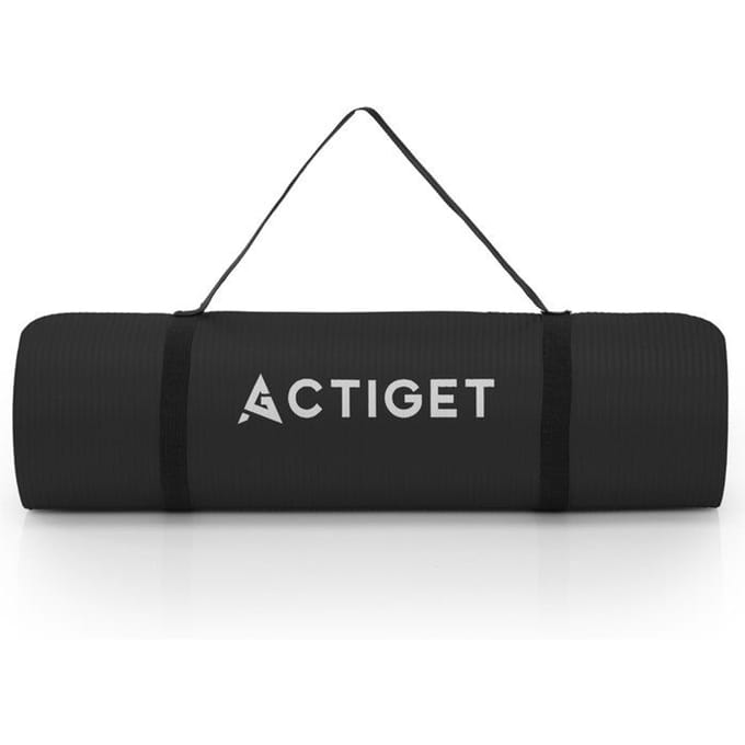 Actiget® Yogamat - Extra Dik - Inclusief Draagriem - 183 x 61 x 1,5 CM - Zwart