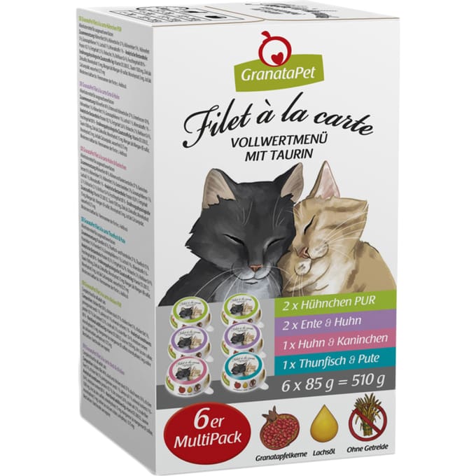 6x85g GranataPet Filet à la Carte Gemengd pakket (4 smaken) Kattenvoer