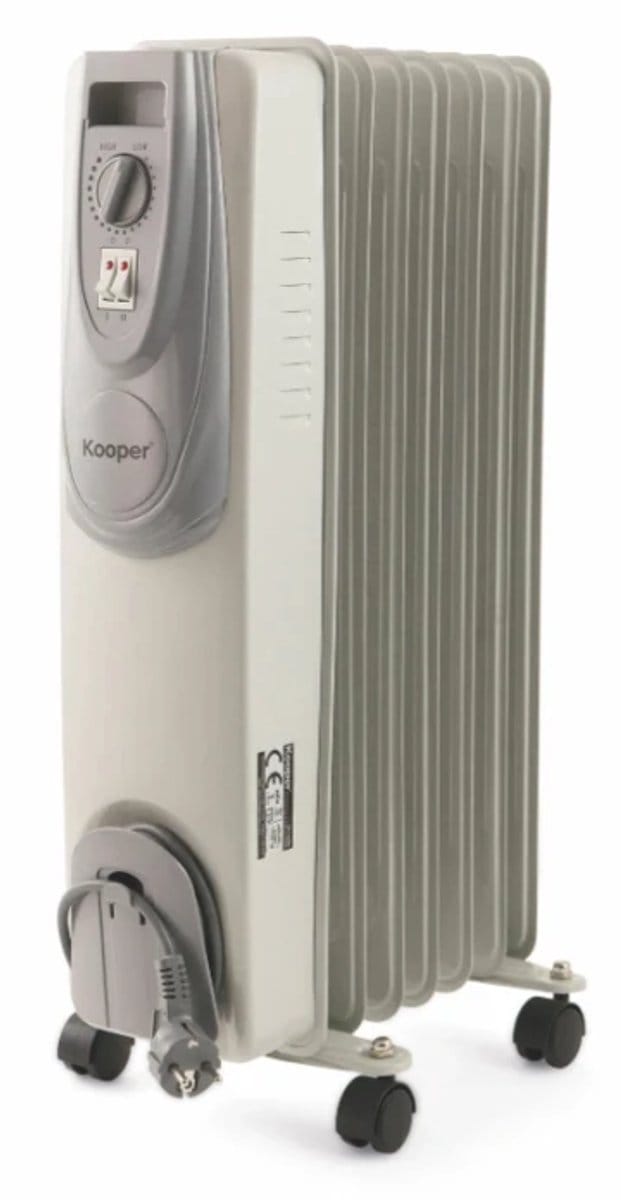 Kooper Santorini Sette olieradiator 1500W met 7 elementen, thermostaat, wit