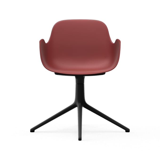 Normann Copenhagen - Form Draaifauteuil - rood - aluminium zwart