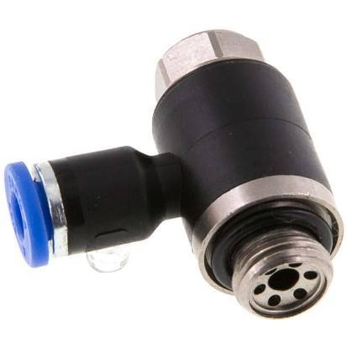 L-stuk Regelventiel 4 mm - G1/8'' Regeling-Uit Messing/Nylon Sleufschroef