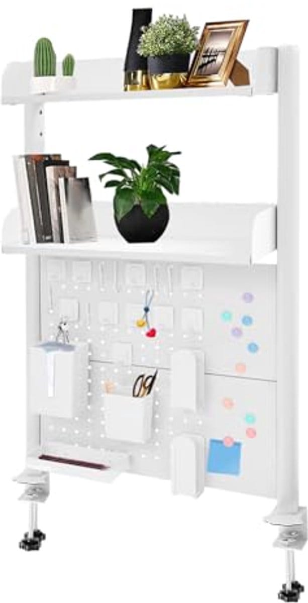 Klein Klem Bureau met Pegboard en 3 Niveaus - Organizer voor Computeraccessoires